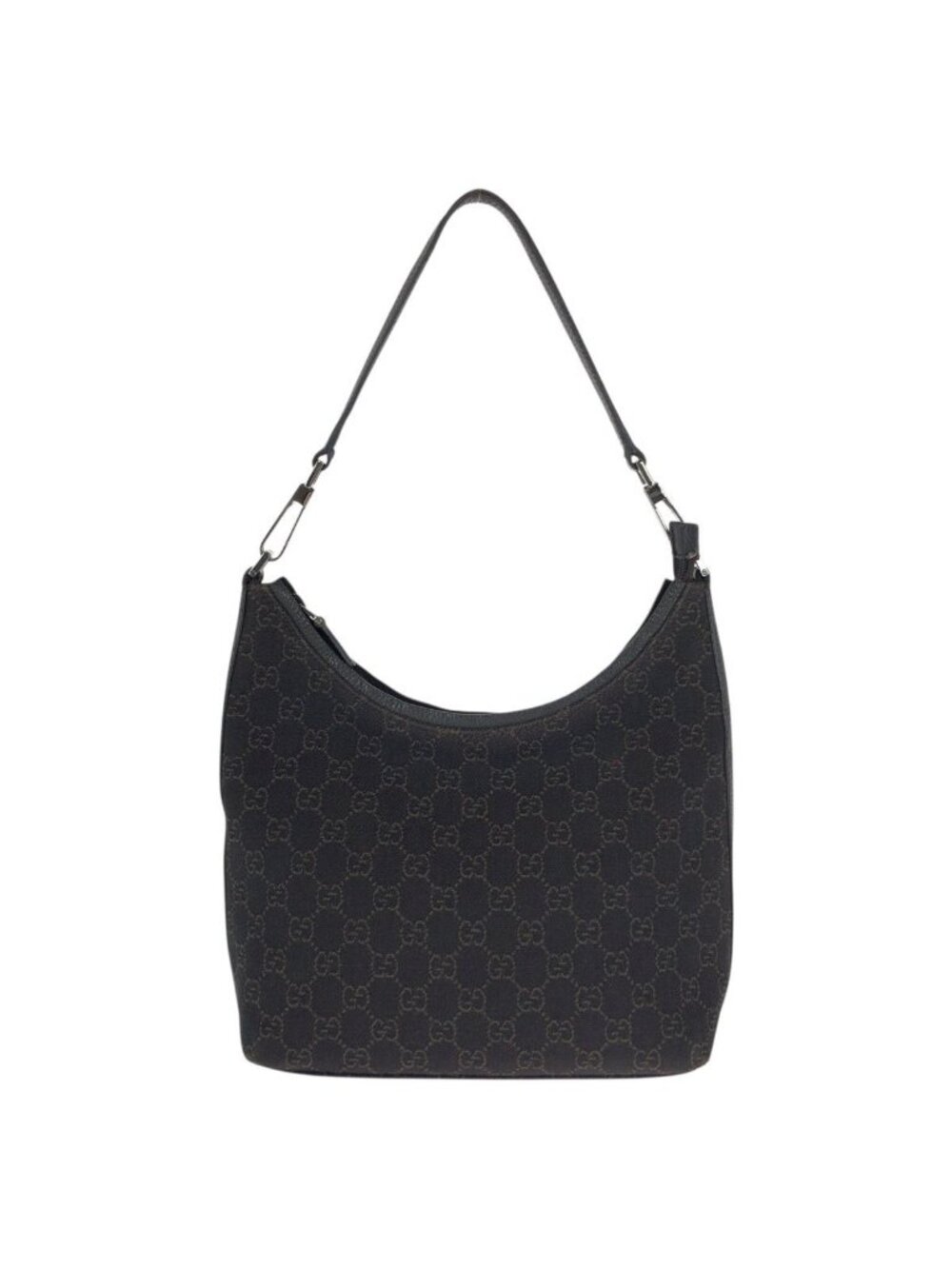 Gucci Hobo Brown Dark Silver GG Canvas Leather